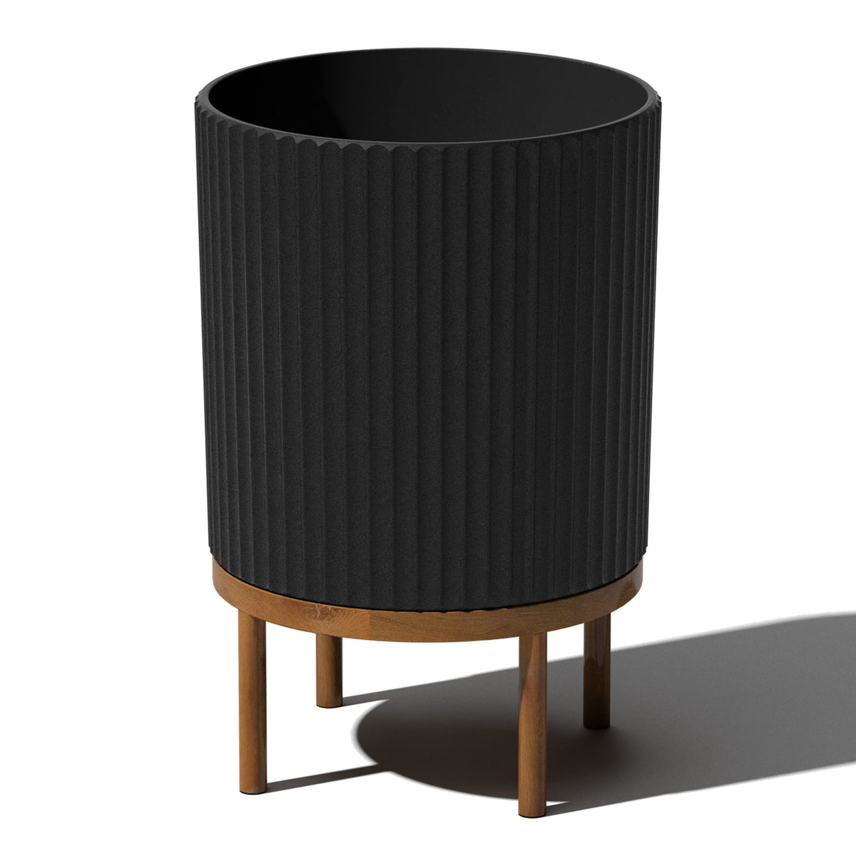 Veradek Round Demi Planter Pot W/Stand For Indoor/Outdoor Use | Made From Plastic - Concrete Mix With Drainage Holes | Perfect F