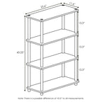 Furinno Turn-N-Tube 4-Tier Multipurpose Shelf Display Rack, Round Tubes, Columbia Walnut/Black