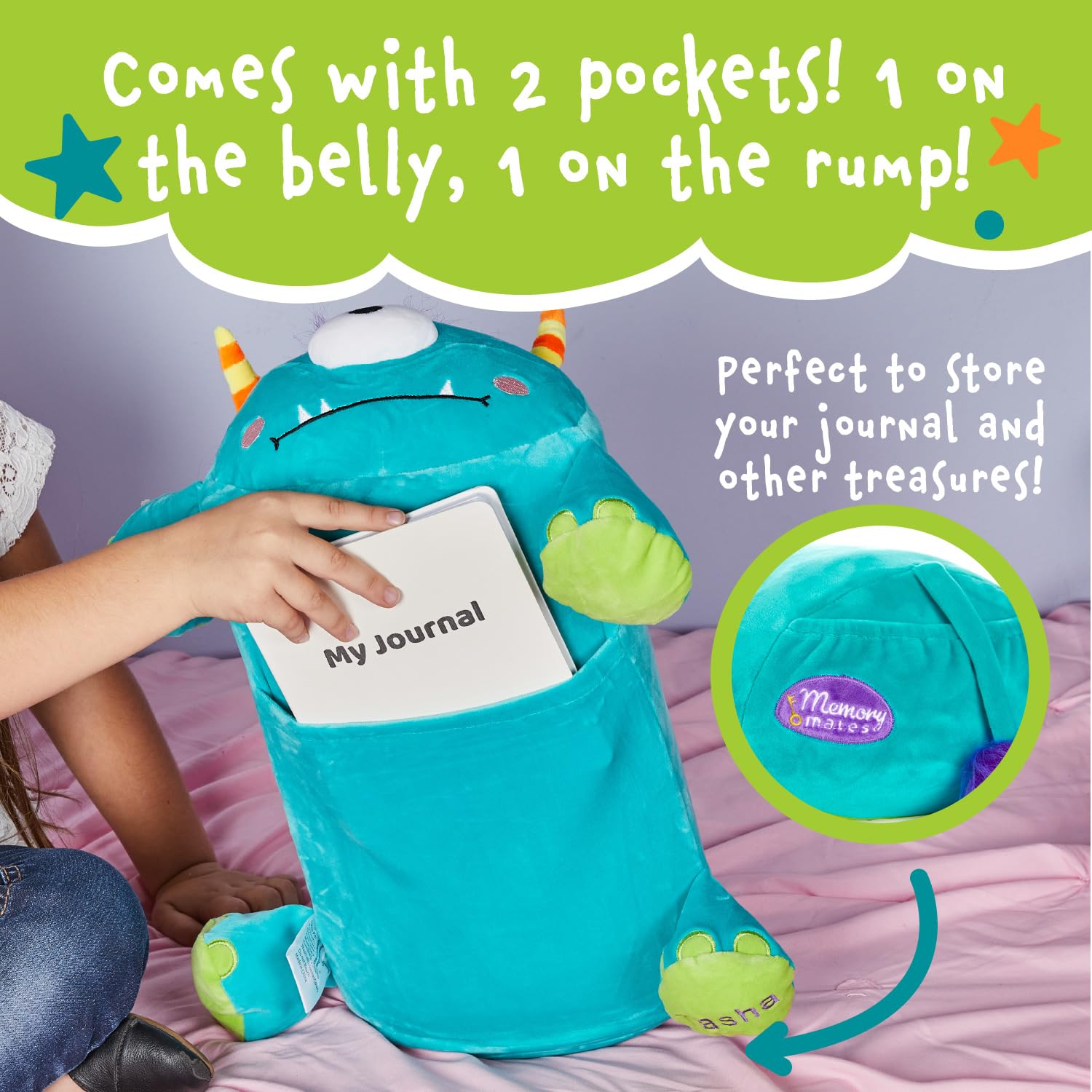 Memory Mates Tasha The One-Eyed Monster Memory Foam Pillow Plush,15    Stuffed Animal