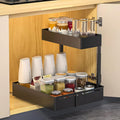 Laknuy Under Sink Organiser,2 Tier Pull Out Cabinet Organiser,Height Adjustable Out Cabinet Drawer,MultiPurpose Slide Out Stora