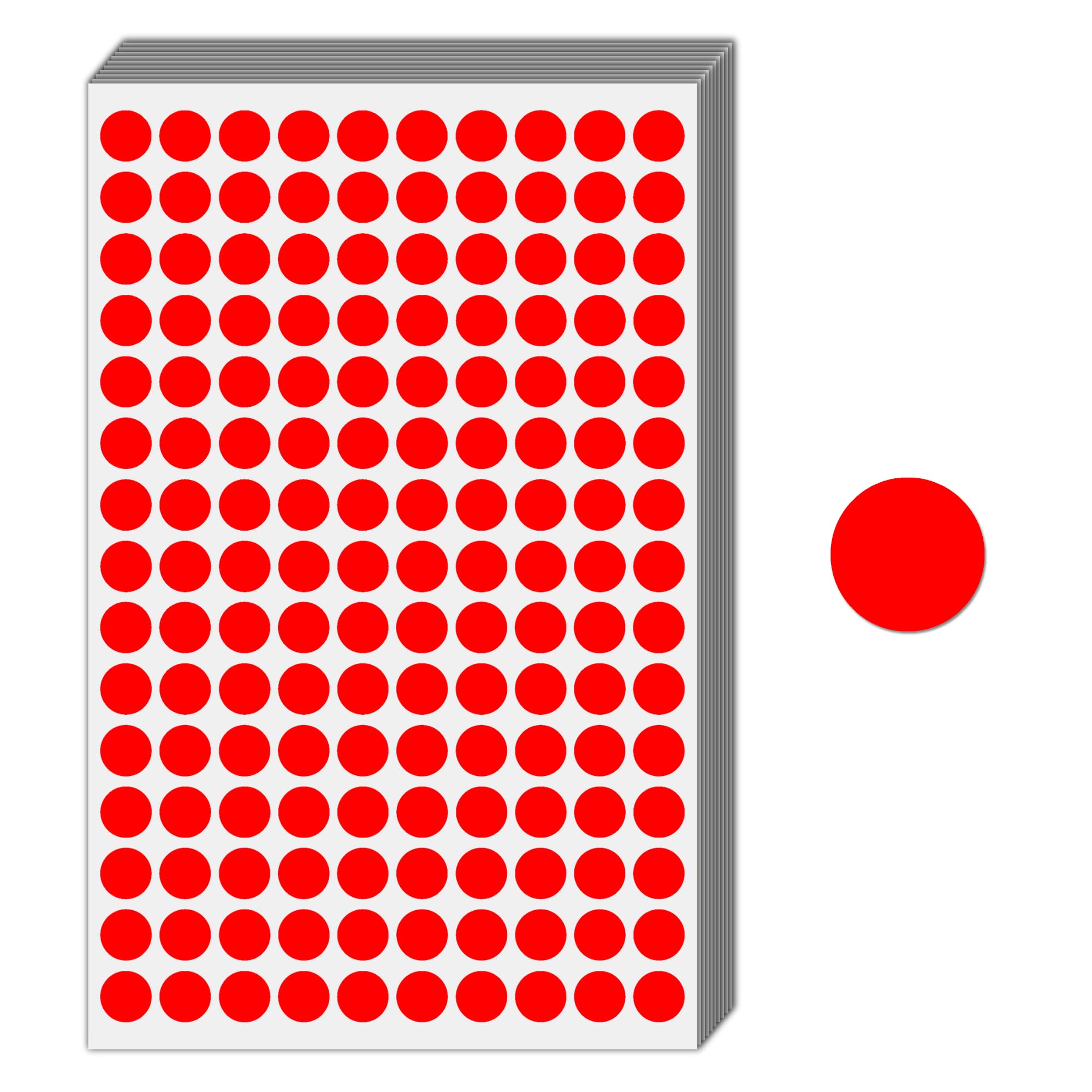 9000 Pieces, 1/2 Inch - Red Dot Stickers, Small Round Circle Dots Labels