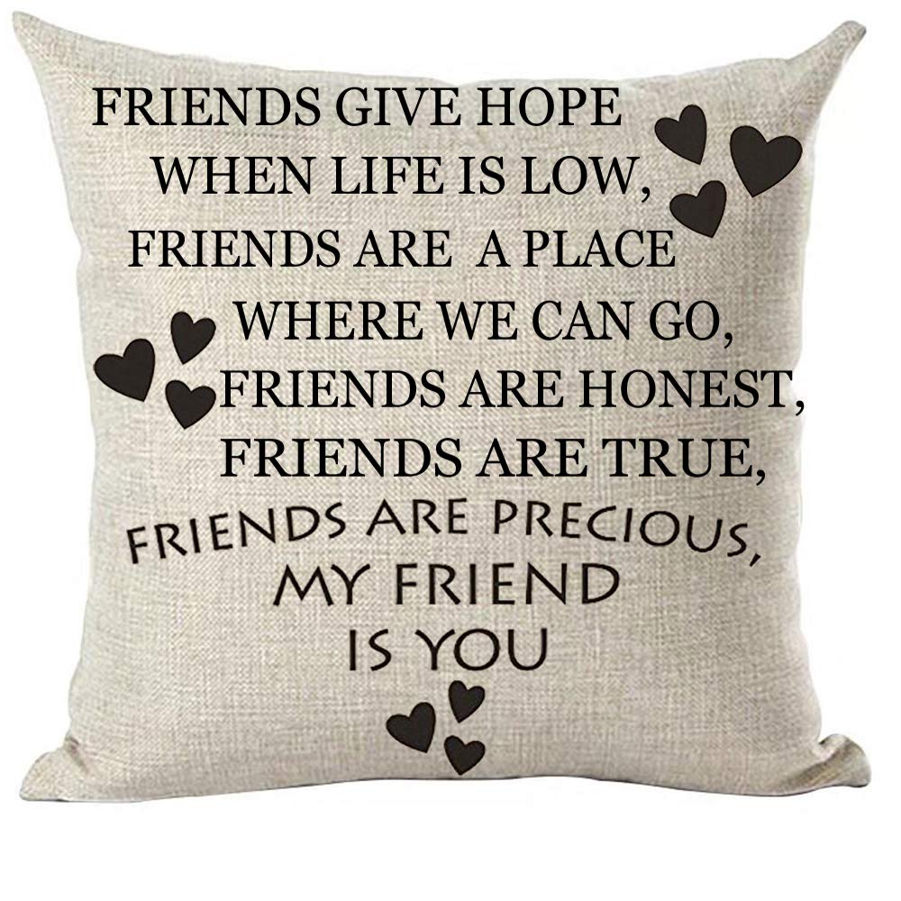 Ramirar Black Word Art Quote Friends Give Hope Love Friendship Inspirational Decorative Throw Pillow Cover Case Home Living Room