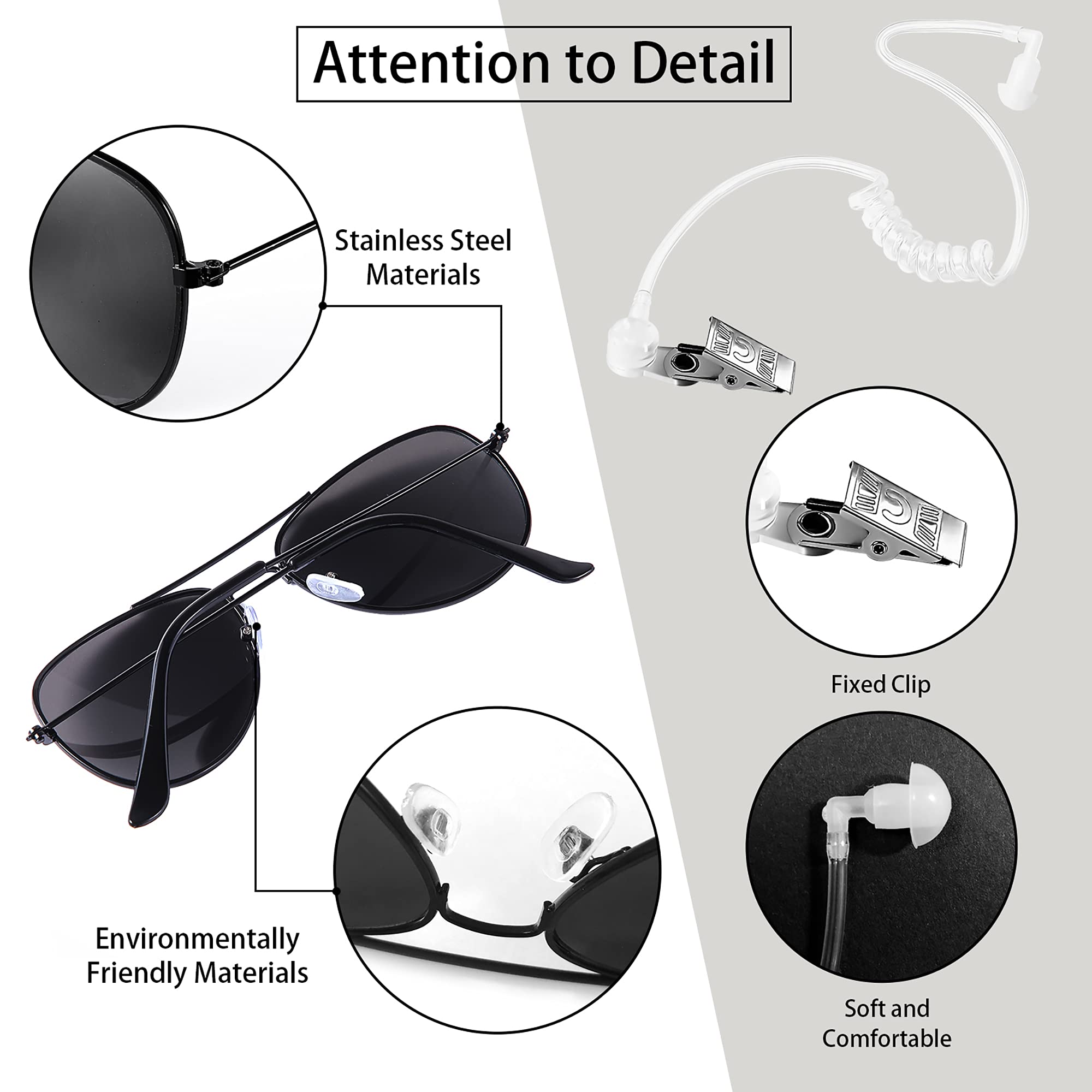 Ring Wedding Bearer Security:Ring Wedding Security Set Sun Glasses + Earpiece Cosplay + Ring Badge Ring Box Bearer For Kids Outf