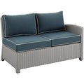 Crosley Furniture KO70015GY-NV Bradenton Outdoor Wicker Right Corner Sectional Loveseat, Gray with Navy Cushions