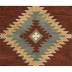 Rizzy Home Alora Decor Ryder 10' Round Tribal Rust/Khaki/Navy/Sage Hand-Tufted Rug