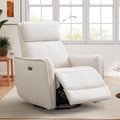 ANJ Swivel Recliner Chair, Glider Rocker Recliners for Nursery, Power Rocker Reclining Chair with USB Port, Upholstered Leathair