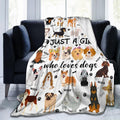 Cute Dog Blanket Bedding Soft Cozy Flannel Throw Blankets For Dog Lovers Funny Pet Puppy Plush Gifts For Kids Adults 50'X40'