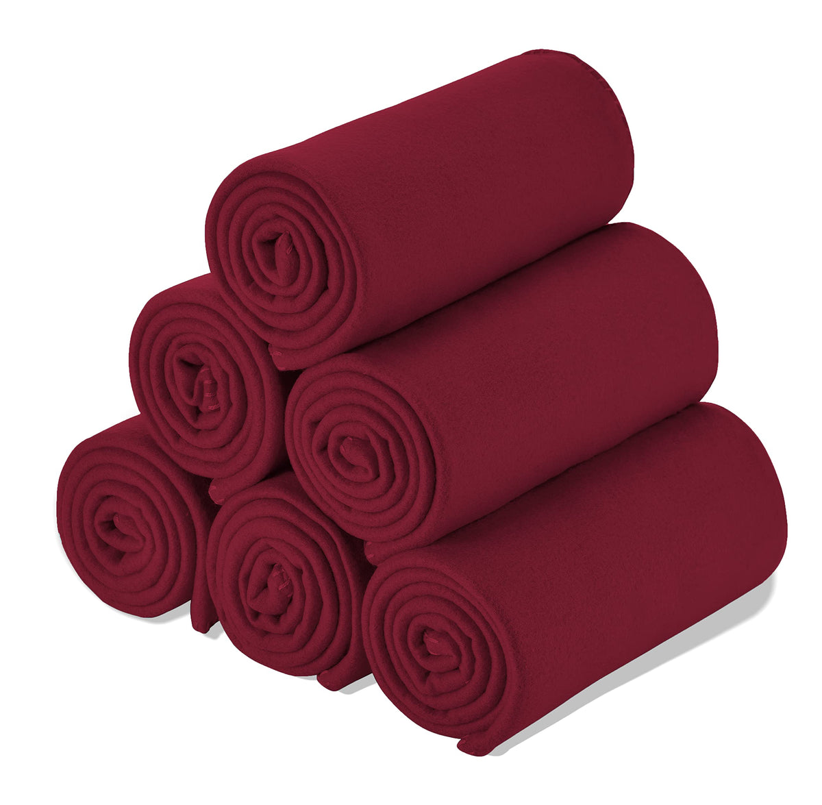 Special Sg Glory Fleece Throw Blanket Set Bulk For Travel Kids Outdoor Wedding Pet (Burgundy, Pack Of 6 50X60 Inches)