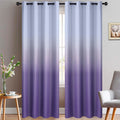 Yakamok 84 Inch Long Ombre Curtains,Thermal Insulated Greyish White To Lavender Purple Color Curtains,Room Darkening Grommet Win
