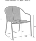Crosley Furniture Palm Harbor 4-Piece Stackable Outdoor Chair Set, Wicker Patio Chairs For Dining, Porch, White