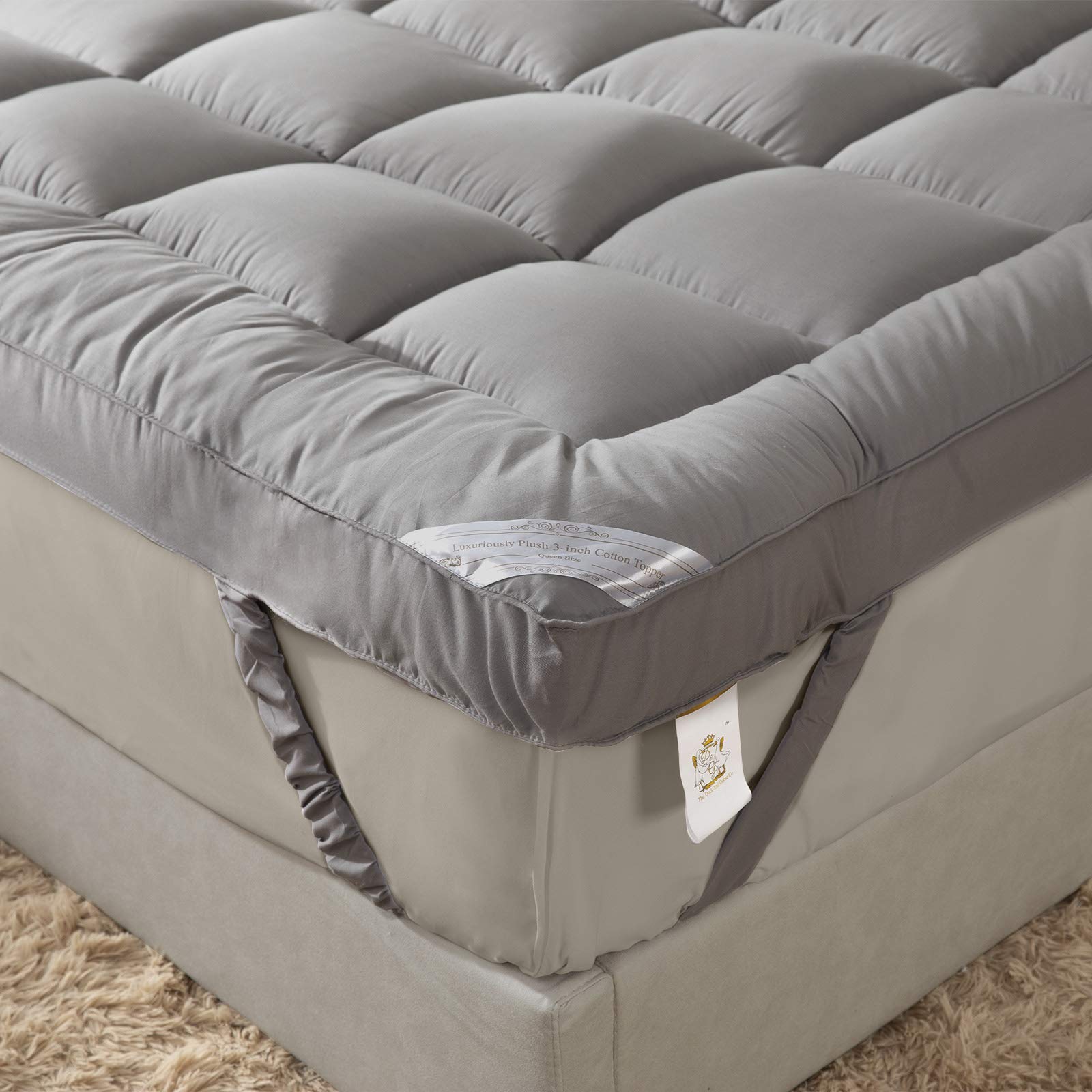 Soft & Cooling Pillow Top Mattress Topper California King With Breathable 300Tc Cotton Cover, Extra Thick Plush Bed Topper For B