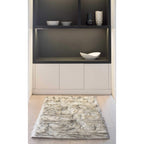 HomeRoots 3' X 5' Gradient Gray Rectangular Faux Fur Area Rug