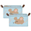 BCFHRGT Blue Cartoon animal Storage Bins with Handles 2 Pack Organizing Shelves, Closet, Wardrobe for Closet Cloth Gift