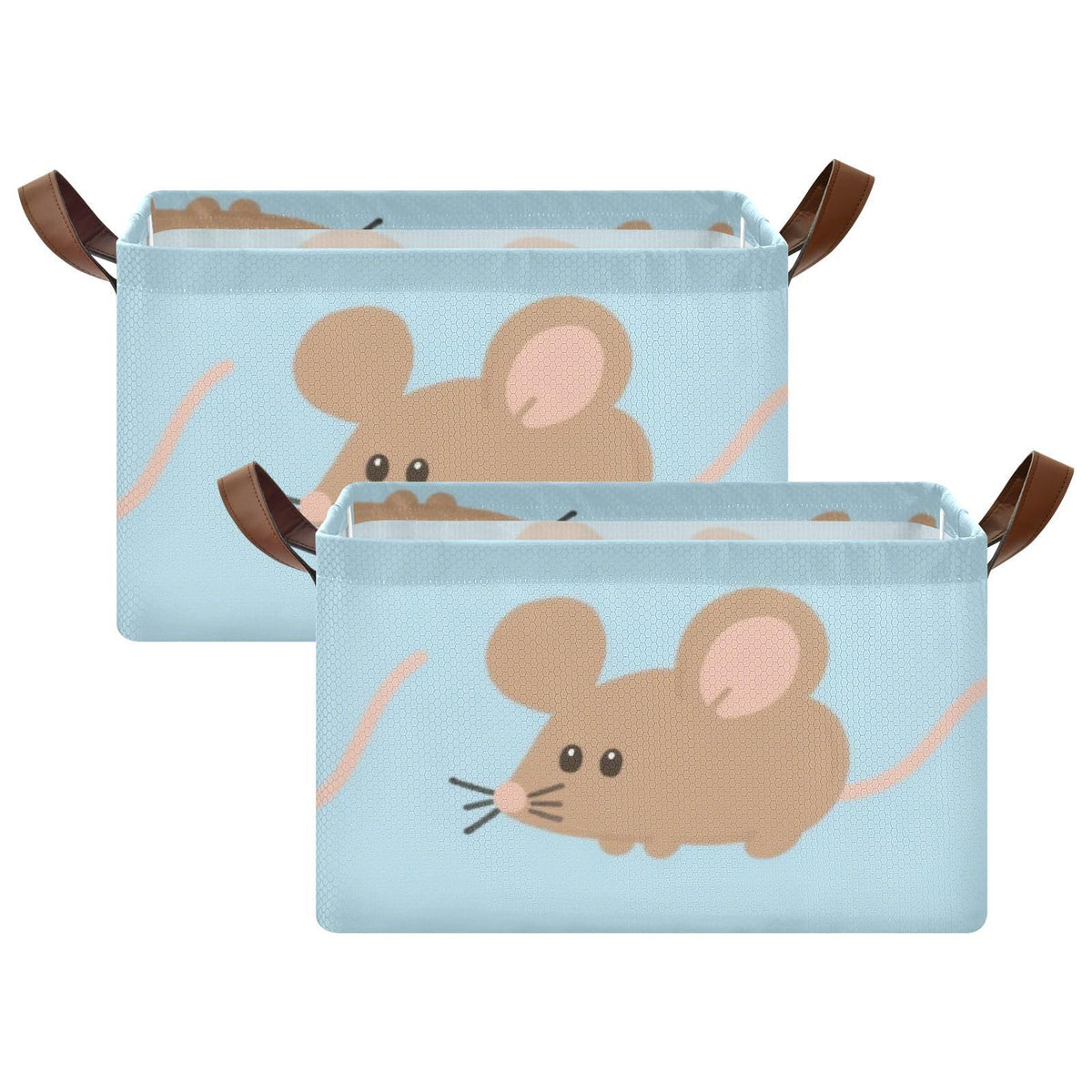 BCFHRGT Blue Cartoon animal Storage Bins with Handles 2 Pack Organizing Shelves, Closet, Wardrobe for Closet Cloth Gift