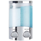Better Living Products Duo Shower Dispenser 2, Shampoo and Soap Dispenser, 2 x 10.5 fl. oz. Chrome, 4.75' x 3.13' 7.75'