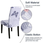 Jqinhome Pattern Chair Covers For Dining Room Set Of 4, High Stretch Removable Washable Parsons Chair Slipcover For Home Party Hotel Wedding Ceremony (Grey Butterfly,4Pcs)
