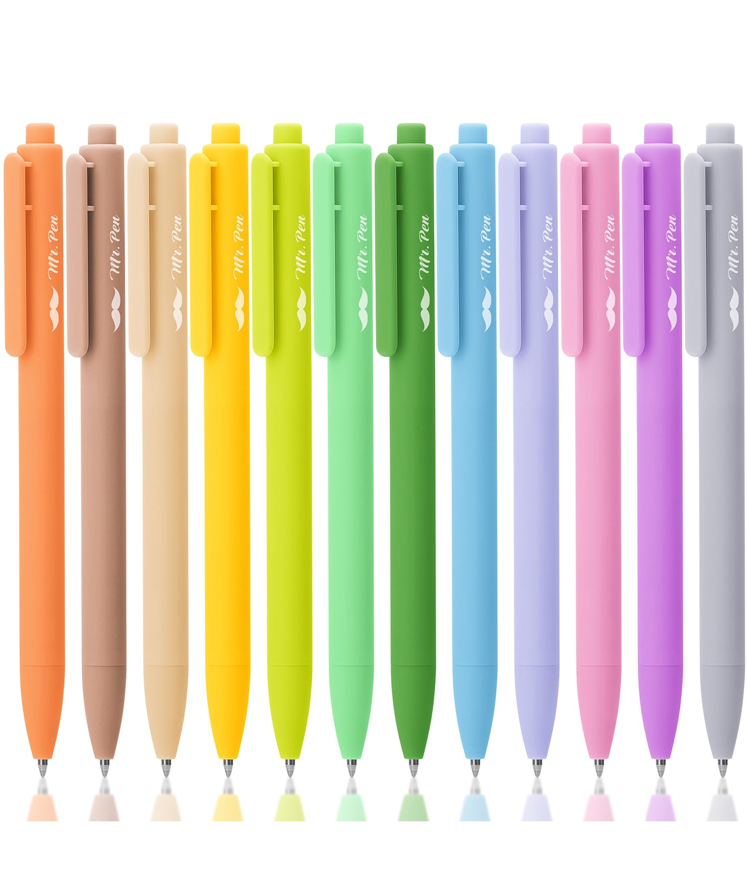 Mr. Pen- Retractable Gel Pens, 12 Pack, Light Vintage Ink Colors Gel Pens Fine Point, Fast Dry