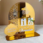 Acrylic Ramadan Countdown Calendar Mirror Golden Ramadan Decorations Eid Mubarak Count Down Desk Calendars Muslim Festival Remin