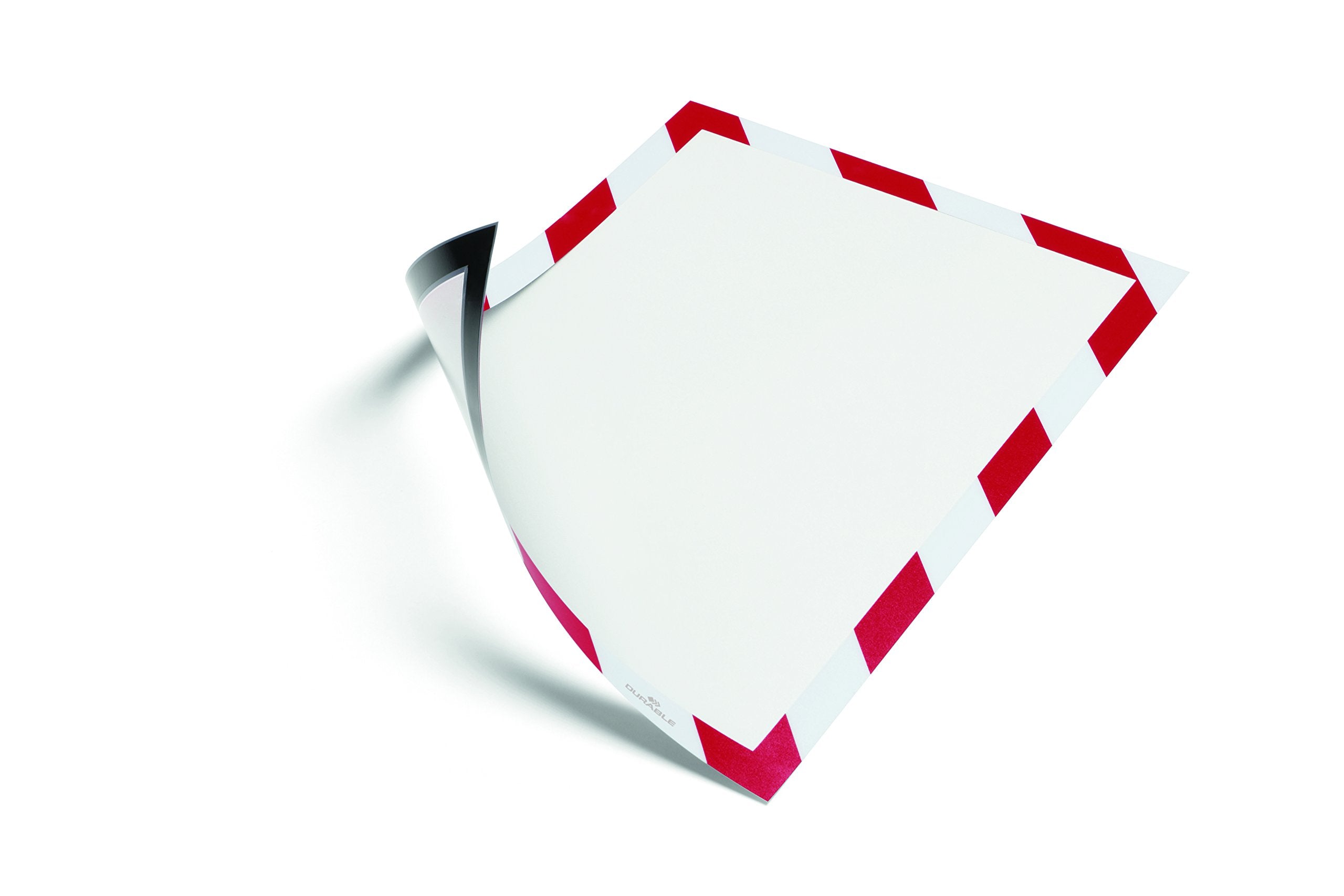 Durable DURAFRAME Security Magnetic Sign Holder, 8.5 x 11, Red/White Frame, 2/Pack
