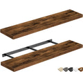 QEEIG Bathroom Shelves 40 inches Long Floating Shelf for Wall 40 x 9 inch Set of 2, Rustic Brown (008-100BN)