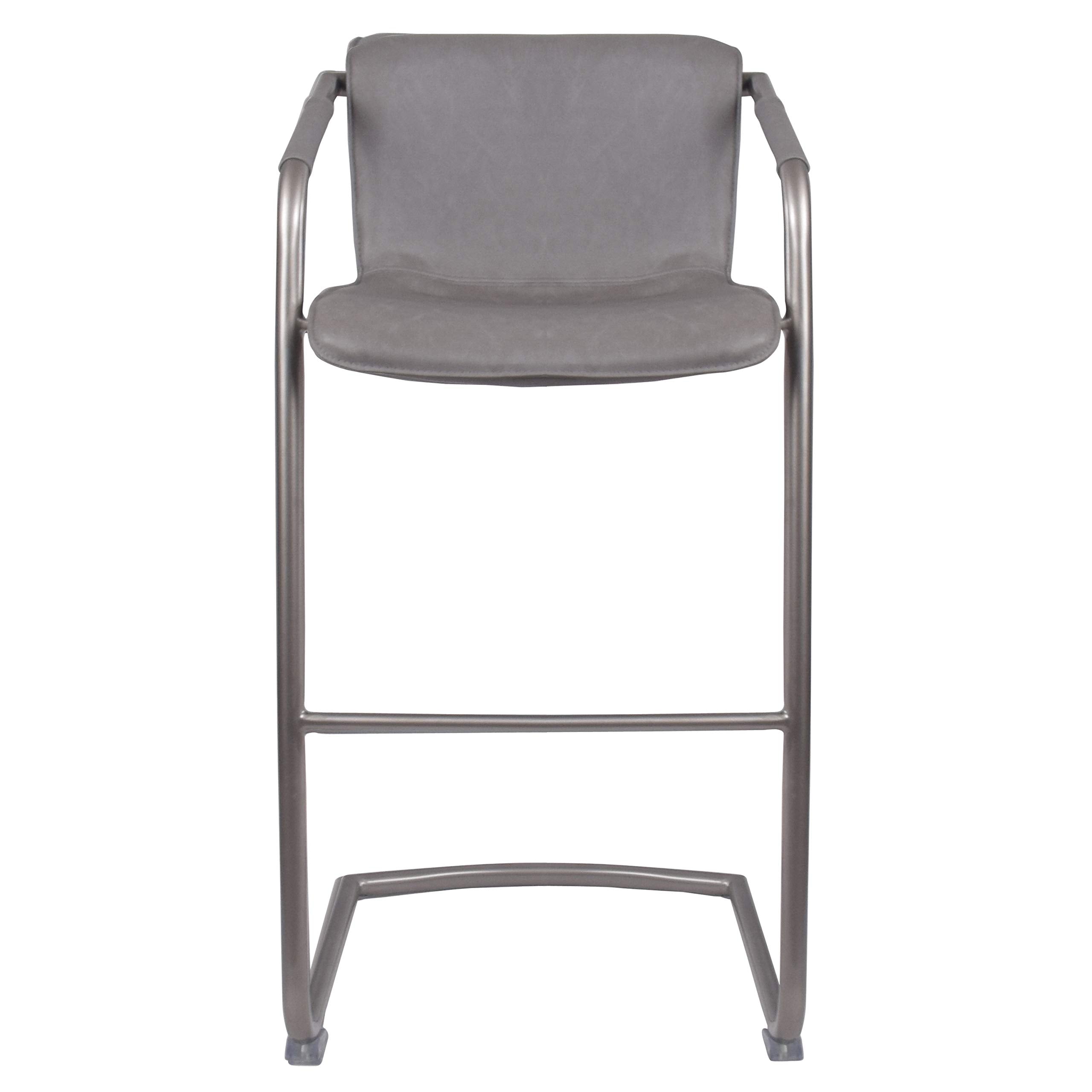 New Pacific Direct Indy Pu Leather Bar Stool,Set Of 2 Furniture Gray