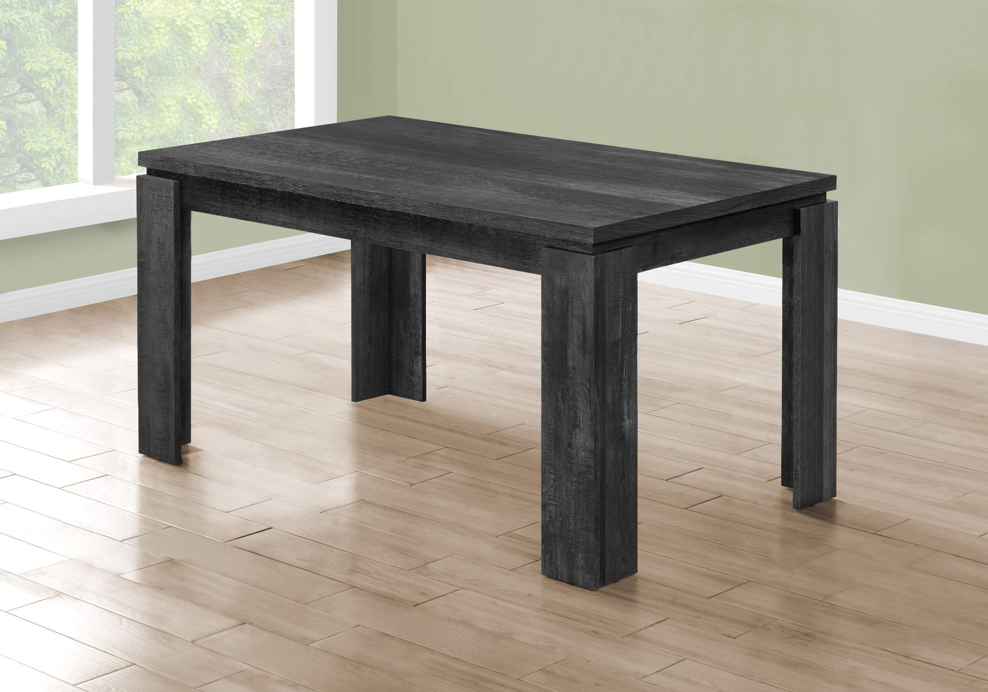 Monarch Specialties 36&quot;X 60&quot; / Black Reclaimed Wood-Look Dining Table