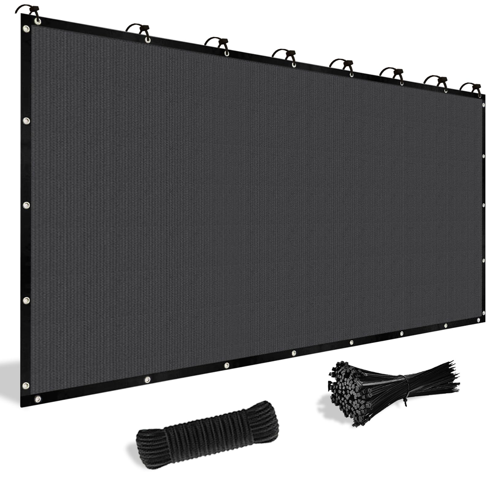 Shade&Beyond Customized Size 5' X 7' Shade Cloth With Grommets, 90% Uv Protection Uv Protection Mesh Tarp Sun Screens For Patio