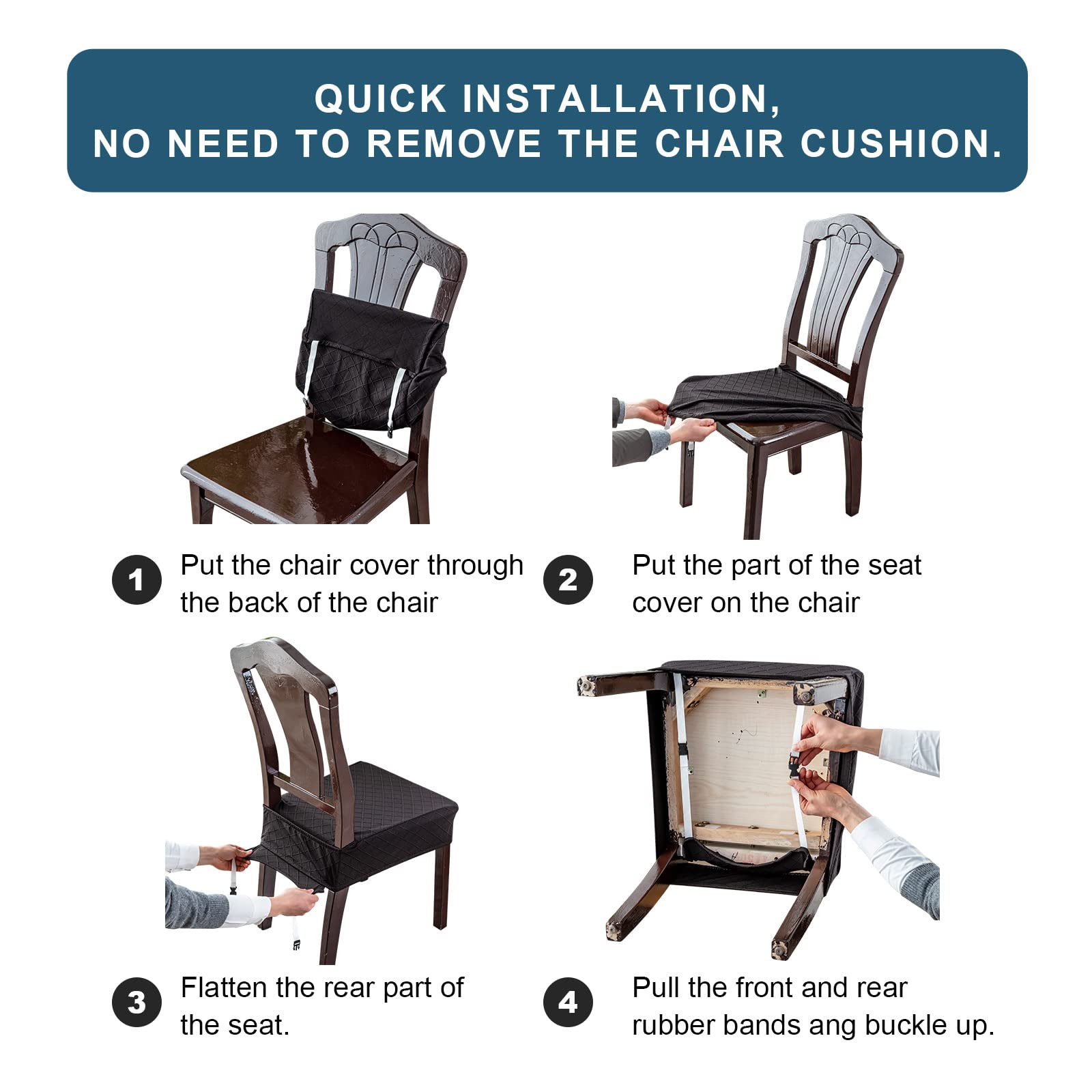 Genina Waterproof Seat Covers For Chairs Seat Covers For Dining Room Chair Slipcovers Kitchen Chair Covers Dining Chair Covers