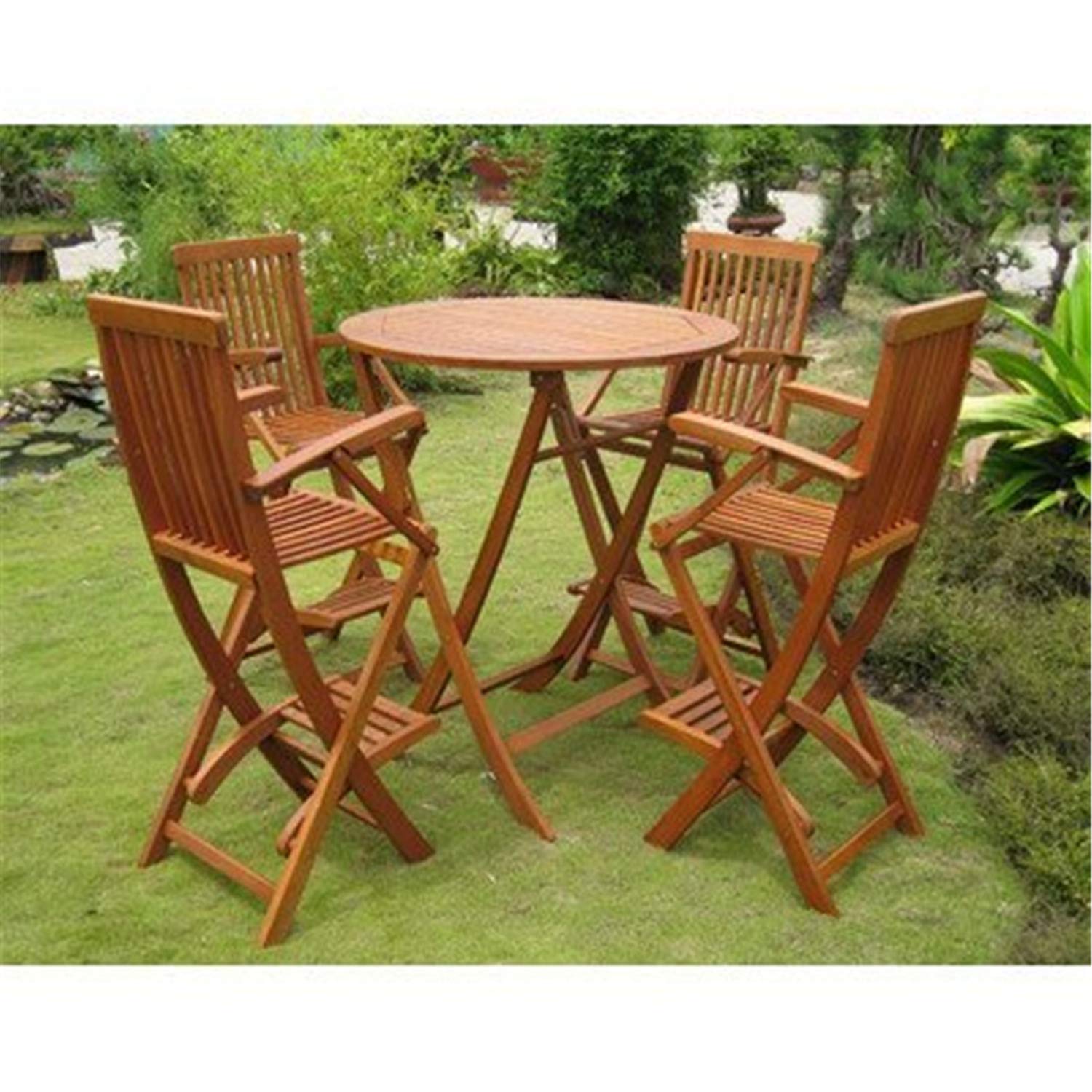 International Caravan Furniture Piece Seville Set of 5 Bar Height Table Group