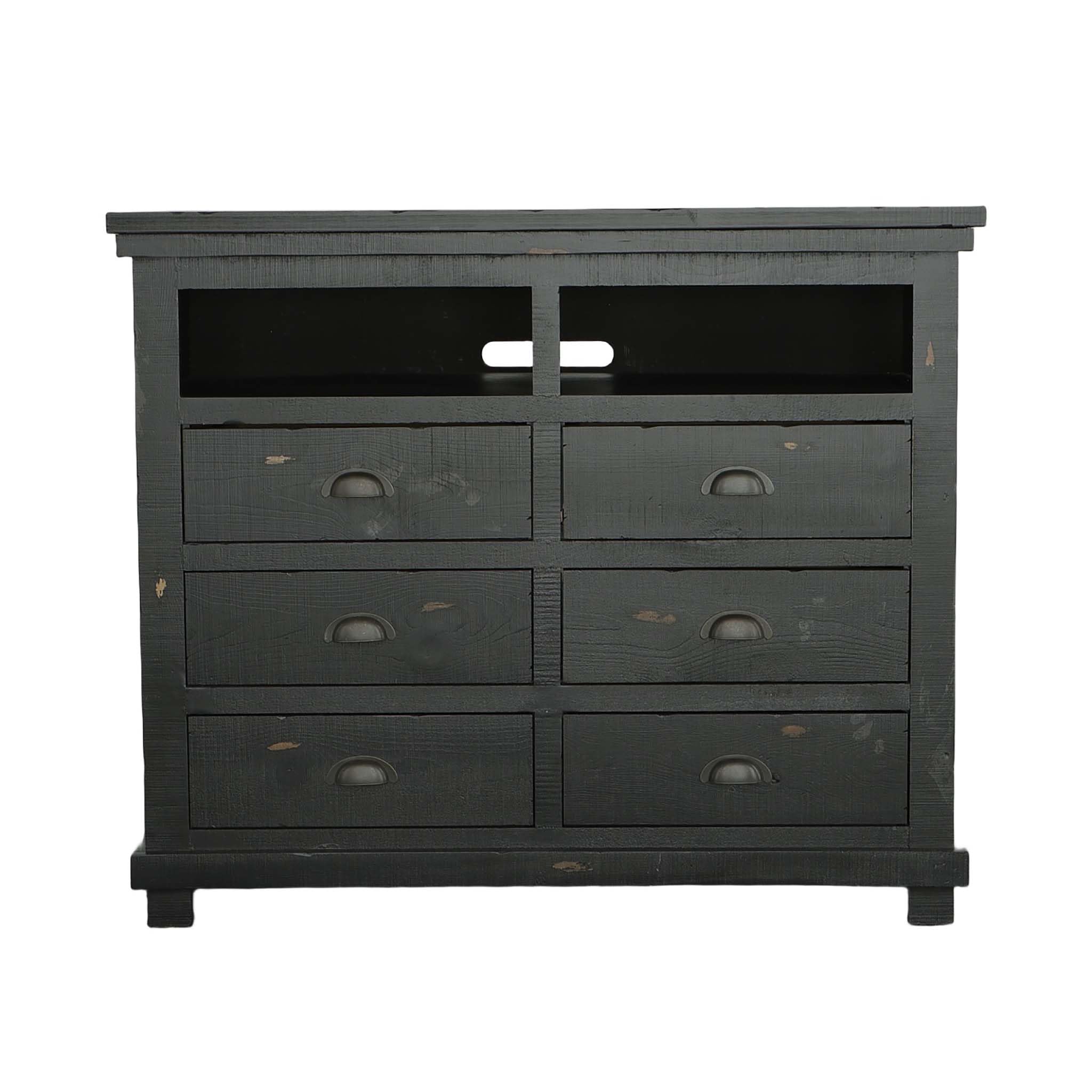 Progressive Furniture Willow Media Chest, Distressed Black