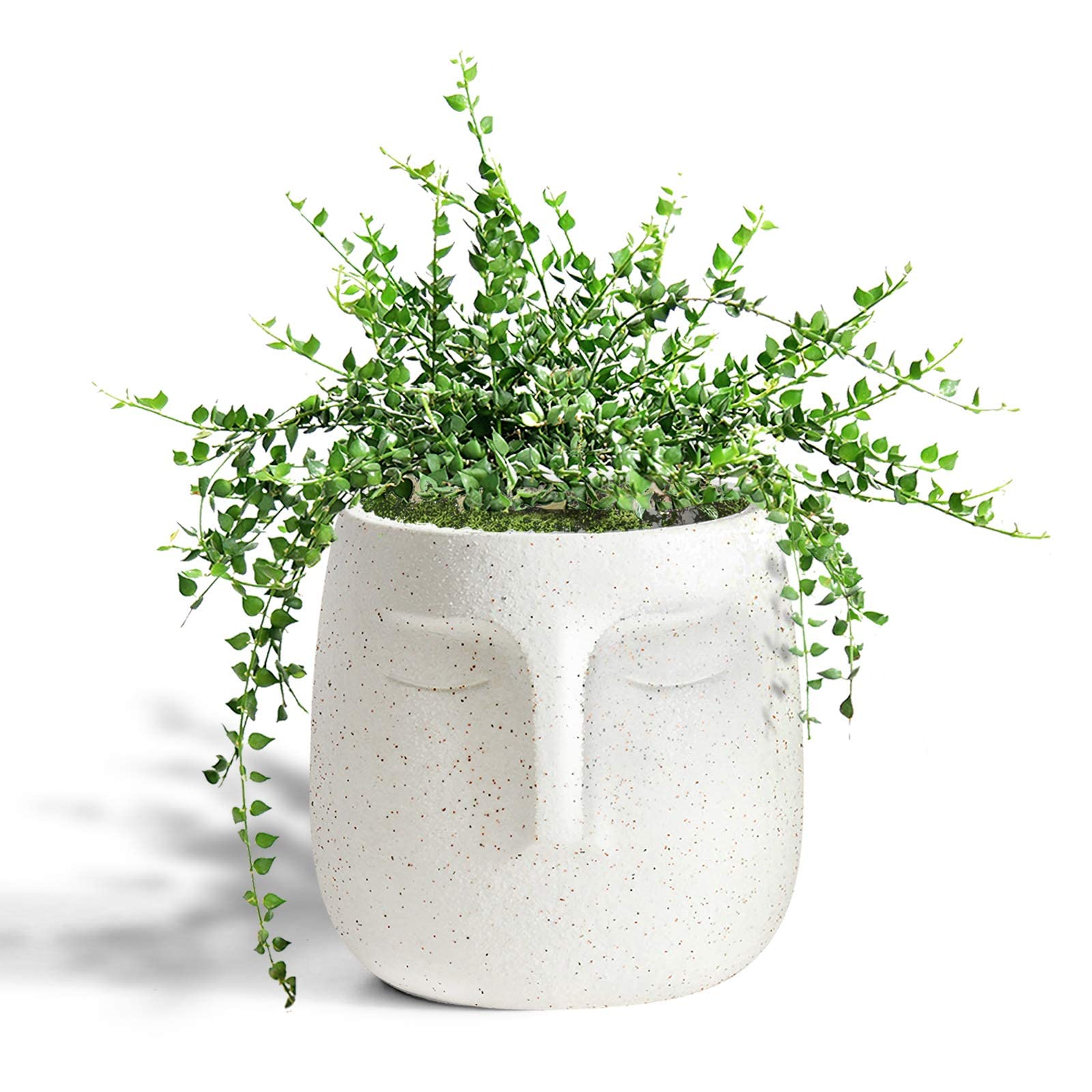Gelive Head Plant Pot Succulent Planter With Drainage Plug Modern Statue Flower Pot Face Plant Vase Windowsill Box Art Home Deco