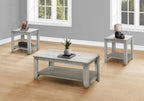 Monarch Specialties 7880P Table, 3pcs Set, Coffee, End, Side, Accent, Living Room, Laminate, Grey, Transitional Set-3Pcs Industrial, 42' L x 20.5' W x 17' H