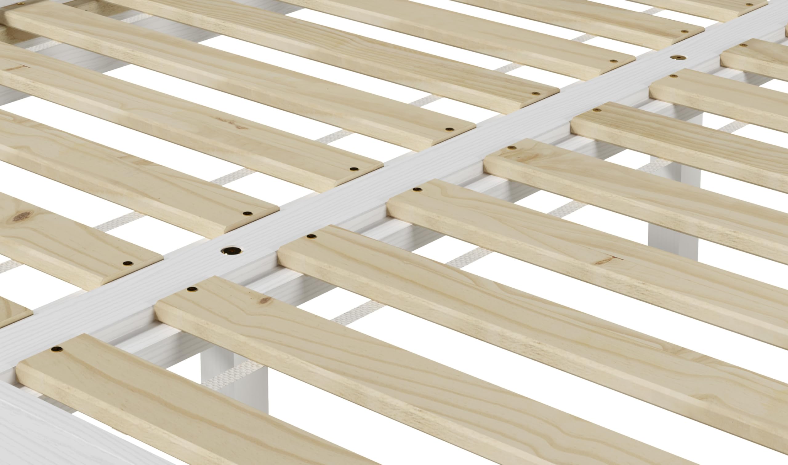 Steve Silver Co Nix Full Platform Bed, Farmhouse, Contemporary, Pine Wood, 6.5-Inch Under Bed Clearance, 28-Slat Dual-Zone System, Bedroom, No Box Spring Needed, 77&quot; L x 55.5&quot; W x 12.24&quot; H, White