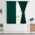 Hiasan Emerald Green Blackout Curtains 54 inch Long, Light Blocking Thermal Insulated Rod Pocket & Back Tab Christmas Drapes Sew