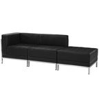 Flash Furniture HERCULES Imagination Series Black LeatherSoft 3 Piece Chair & Ottoman Set