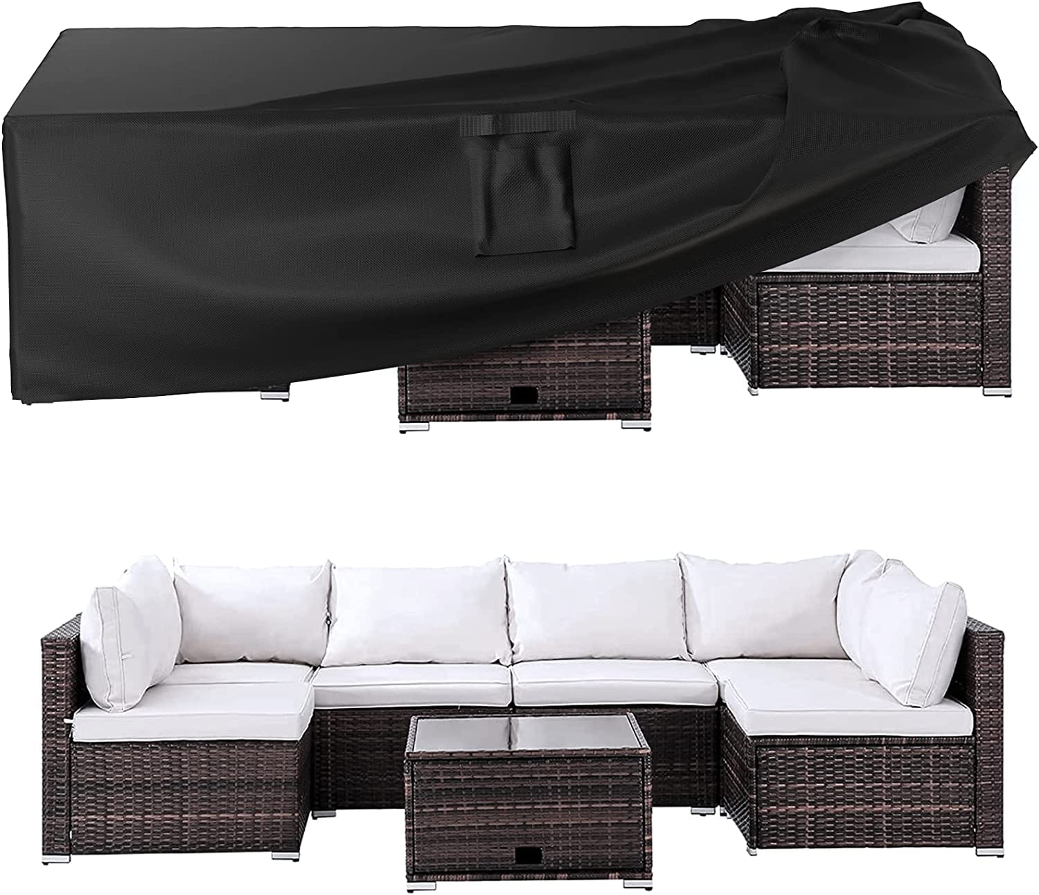 Ruimoy Patio Furniture Covers, Outdoor Furniture Cover Waterproof, General Purpose, Outside Table And Chair Covers, Heavy Duty 600D (62 Inch L X 42 Inch W X 28 Inch H)