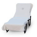 Luxury Hotel & Spa Monogrammed Pool Chaise Lounge Cover, Silver Embroidered - Extra Absorbent 100% Turkish Cotton- Soft Terry -