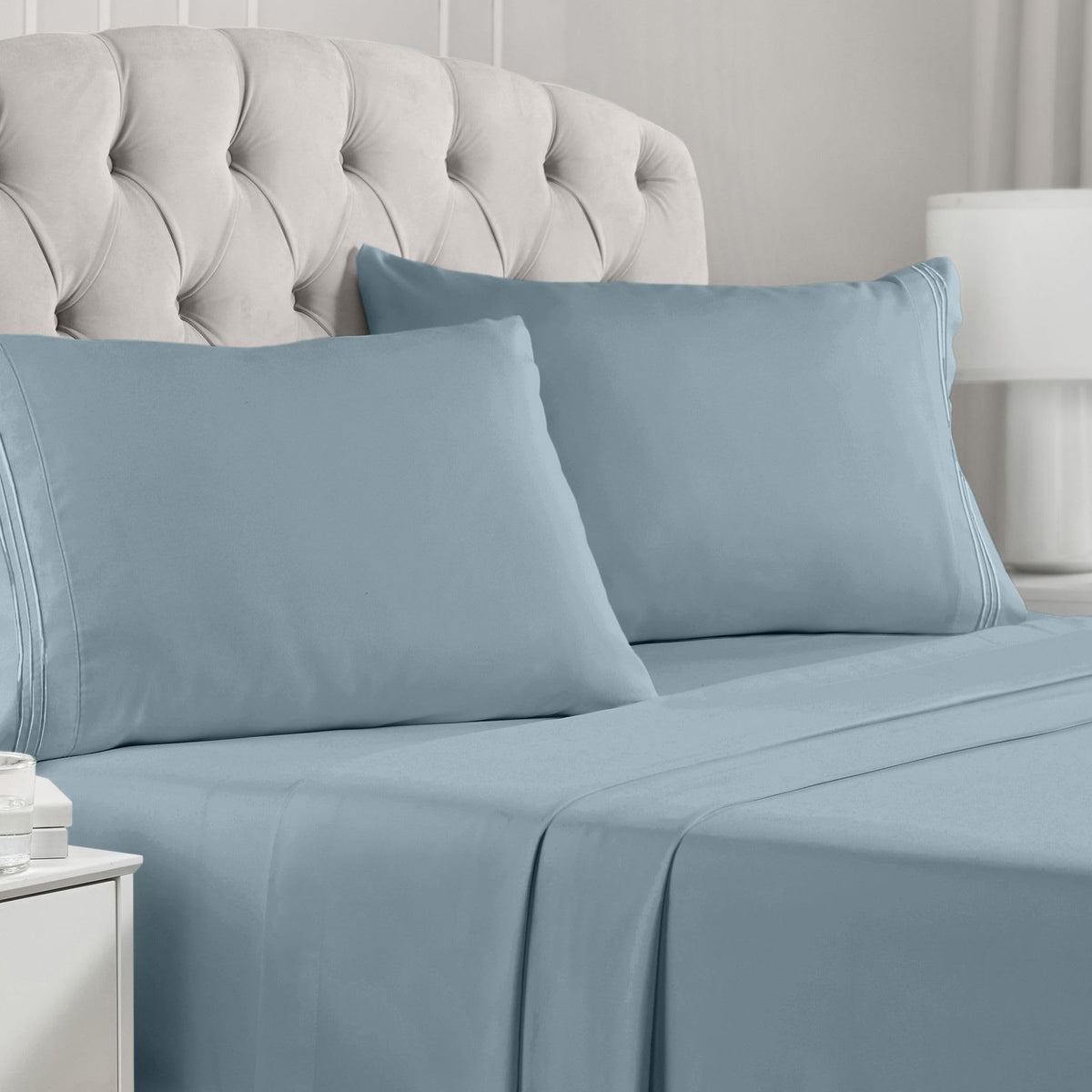 Mellanni Full Size Sheet Set - 4 Piece Iconic Collection Bedding Sheets & Pillowcases - Luxury, Extra Soft, Cooling Bed Sheets -