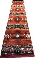 YHSF South West Native American Area Rug C318 (Rust, 2 Feet 4 Inches x 10 Feet 11 Inches)