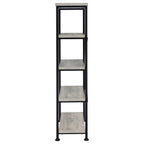 Coaster Home Furnishings Analiese Rustic Industrial 4-Tier Bookcase Etagere Bookshelf Office Storage Book Shelf Engineered Eco-Friendly Wood Look Laminate Sturdy Black Steel Base Grey Driftwood 801546