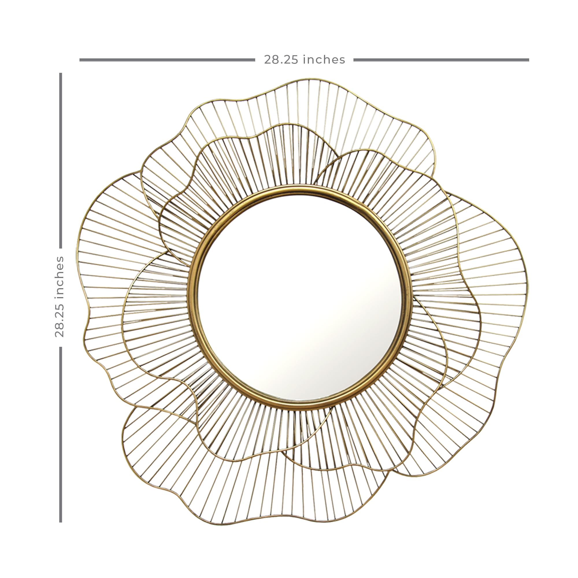 Stratton Home Decor S01681 Mirror, 28.25 W X 2.50 D X 28.25 H, Gold