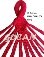 Gocan Brazilian Double Hammock 2 Person Extra Large Canvas 250X160Cm Total Length 350Cm Load 500Lb Cotton Hammock For Garden Outdoor And Indoor