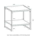 Furinno FM19122GYW Camnus Modern Living 2-Tier End Table, French Oak Grey, 15.9 in x 15.75 in x 18 in