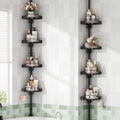 shuang qing 360 Rotating Corner Shower Caddy Tension Pole Organizer, Black