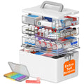 Lifewit 4Tier ExtraTall Medicine Cabinet Organizer with Handle& Pill Case