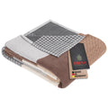 Ibena Pittsburgh Baumwolldecke 140X200 Cm- Kuscheldecke 100% Baumwolle Patchwork Muster Braun Beige, Angenehm Leichte Und Kusche
