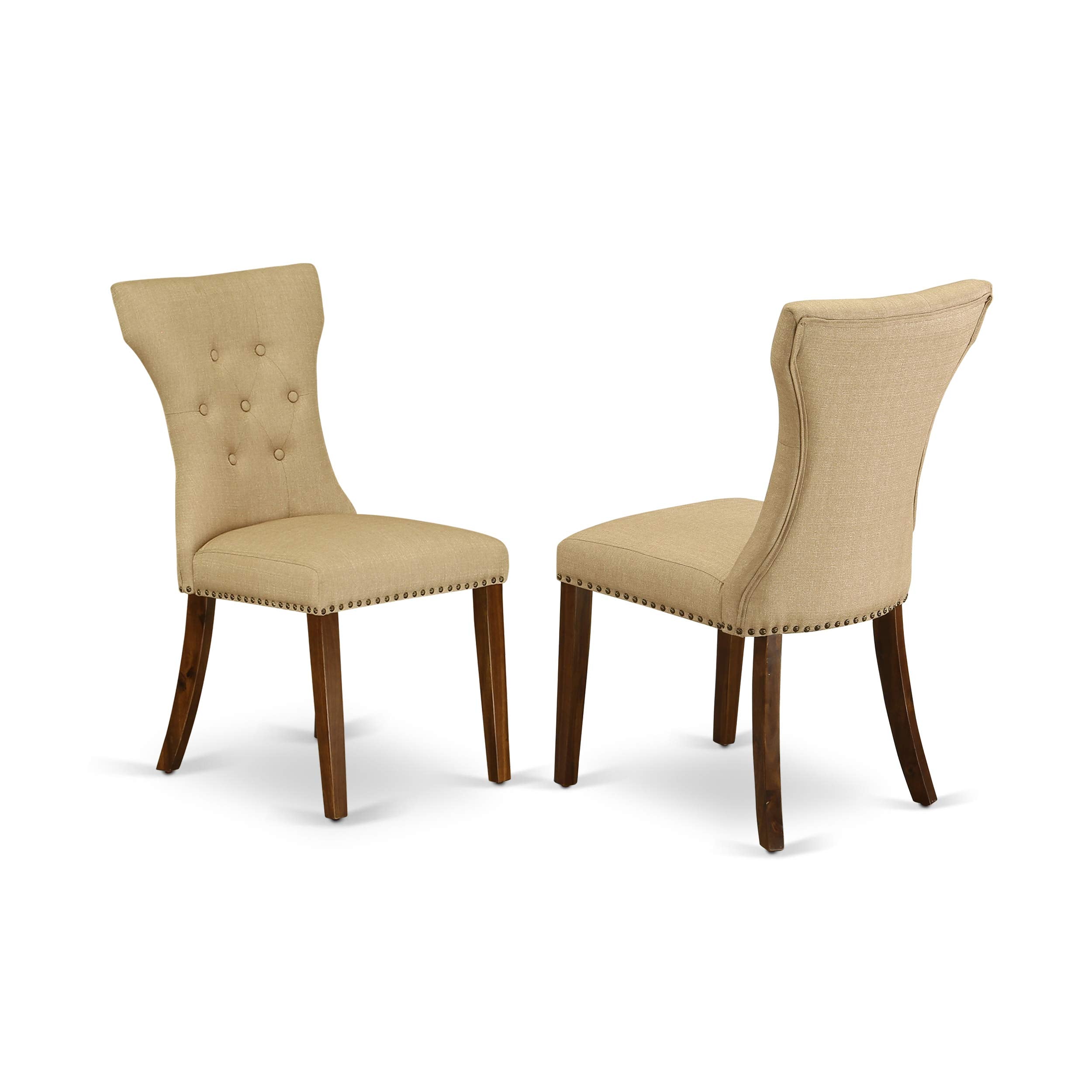 Luxe by East West Furniture - X02GA-2C8-03 - 6 Pieces Dining Table Set includes an Extendable Rectangle Kitchen Table, 1 Coffee Table, 2 Dining Chairs and 2 Benches, 39x120 Inch, Antique Walnut