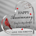 Happy Anniversary Cardinal Gift For Women Anniversary Wedding Gifts Anniversary Acrylic Heart Valentines Day Gifts For Her Him C