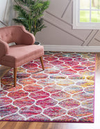 Unique Loom Trellis Frieze Collection Area Rug - Rounded (2' X 3', Multi/ Black)