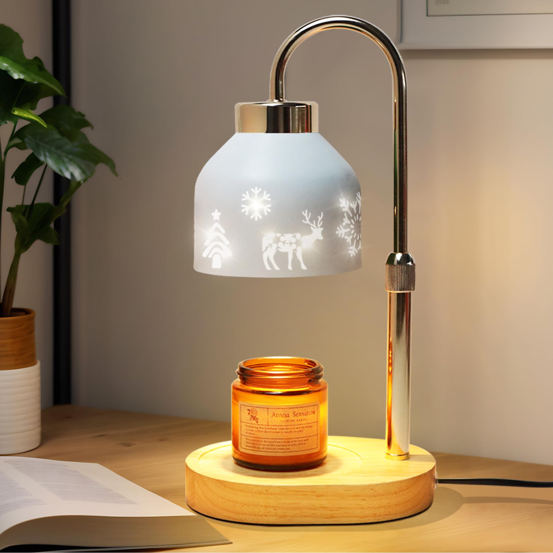 Lukasa Candle Warmer Lamp, with Timer and Dimmer, Adjustable Height Candle Lamp, House Warming Gifts New Home Decor, Gifts for W